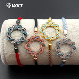 WT-MB081 WKT Flower Round Shape Adorable Connector Adjustable Bracelets