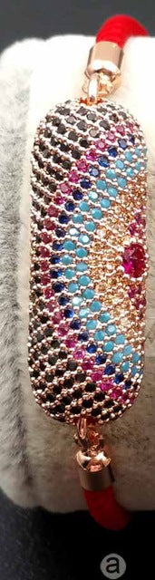 WT-MB086 WKT CZ Micro Pave Adjustable Connector Bracelet