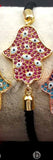 WT-MB091 WKT Connector Bracelet Hand Shape CZ Micro Pave Evil Eye Pendant