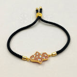 WT-MB091 WKT Connector Bracelet Hand Shape CZ Micro Pave Evil Eye Pendant