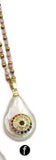 WT-MN952 natural freshwater pearl＆CZ Pendant Necklace drop shape pearl Necklace