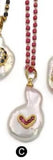 WT-MN952 natural freshwater pearl＆CZ Pendant Necklace drop shape pearl Necklace