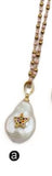 WT-MN952 natural freshwater pearl＆CZ Pendant Necklace drop shape pearl Necklace