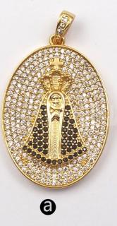 WT-MP105 Vintage Christian Religious Token Cubic Zirconia Pave Pendant