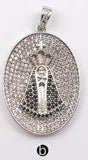 WT-MP105 Vintage Christian Religious Token Cubic Zirconia Pave Pendant
