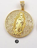 WT-MP106 Gold And Silver Color Vermeil Virgin Mary Medallion Pendant