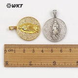 WT-MP106 Gold And Silver Color Vermeil Virgin Mary Medallion Pendant