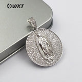 WT-MP106 Gold And Silver Color Vermeil Virgin Mary Medallion Pendant