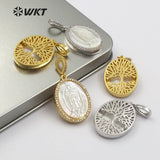 WT-MP107 Virgin Mary Medallion Shell Pendent Life Of Tree Pendant