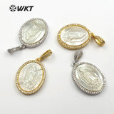 WT-MP107 Virgin Mary Medallion Shell Pendent Life Of Tree Pendant