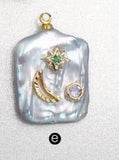 WT-MP136 natural freshwater pearl Pendant with gold drop shape Pendant Necklace