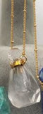 WT-N1162 WKT!!! amethysta rose crystal perfume bottle shape with gold chain Necklace