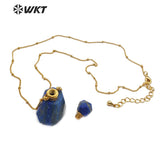 WT-N1162 WKT!!! amethysta rose crystal perfume bottle shape with gold chain Necklace