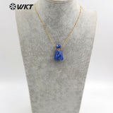 WT-N1162 WKT!!! amethysta rose crystal perfume bottle shape with gold chain Necklace