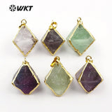 WT-P130 Natural green fluorite green stone crystal Pendant