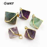 WT-P130 Natural green fluorite green stone crystal Pendant