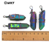 WT-P1433 Titanium Crystal Quartz With Brass Wire Dainty Pendant