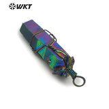 WT-P1433 Titanium Crystal Quartz With Brass Wire Dainty Pendant
