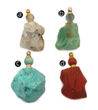 WT-P1462 irregular shape with gold natural stone Pendant