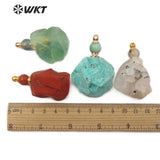 WT-P1462 irregular shape with gold natural stone Pendant