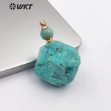 WT-P1462 irregular shape with gold natural stone Pendant