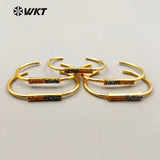 WT-RB021 WKT Rectangle Shape Rhinestone Pave Generous Bracelet