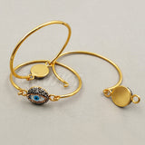 WT-RB024 WKT Elegant Evil Eye Shape Rhinestone Pave Bracelet