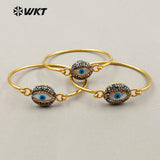 WT-RB024 WKT Elegant Evil Eye Shape Rhinestone Pave Bracelet