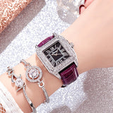 genuine leather strap sports elegant wrist watch