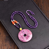 Plum Blossom Natural Stone Pendants Safe Buckle Pendant Necklace