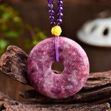 Plum Blossom Natural Stone Pendants Safe Buckle Pendant Necklace