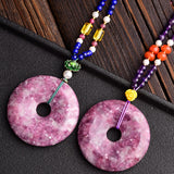 Plum Blossom Natural Stone Pendants Safe Buckle Pendant Necklace