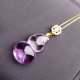 925 Silver Purple Gourd Natural Crystal Chain Necklace