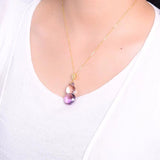 925 Silver Purple Gourd Natural Crystal Chain Necklace