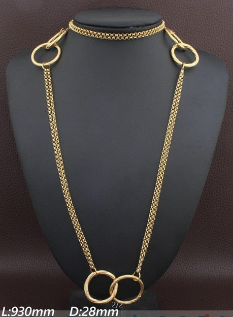 Stainless Steel Jewelry  gold And silver Color Necklace