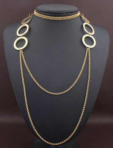 Fashion Stainless Steel Jewelry  gold And silver Color Necklace