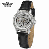 Automatic Diamond Silver Mechanical Watch