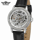 Automatic Diamond Silver Mechanical Watch