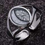 Luxury Fashion Silver Bangle Wristwatch