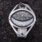 Luxury Fashion Silver Bangle Wristwatch