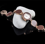 Nobler Fashion Casual 5 Colors Wafer Design Round Dial Bracelet Quartz Wristwatch