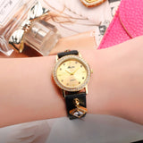 Exquisite Missfox Gold Watch Leather Band