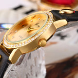 Exquisite Missfox Gold Watch Leather Band