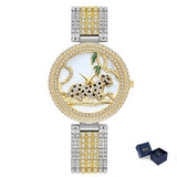 Black Leopard Diamond Wrist Watch