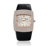 Crystal Pu Leather Watch Quartz Gogoey Wristwatch