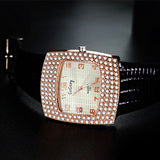 Crystal Pu Leather Watch Quartz Gogoey Wristwatch