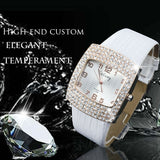 Crystal Pu Leather Watch Quartz Gogoey Wristwatch