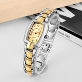 Gold Silver Bracelet Luxury Crystal Watches Stainless Steel