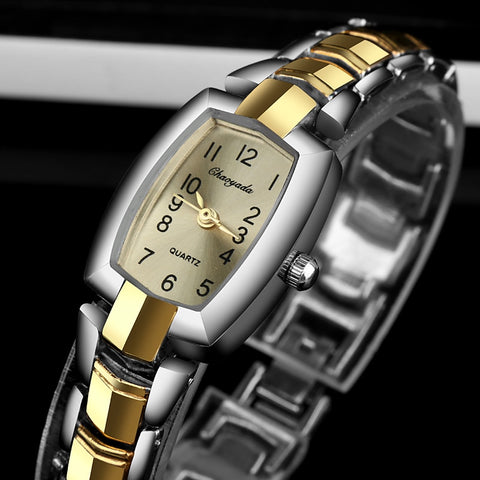 Gold Silver Bracelet Luxury Crystal Watches Stainless Steel