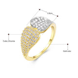 Cute leaf design setting AAA cubic Zirconia crystal stones rings